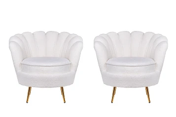 красивое Комплект кресел ракушка Pearl White Boucle на заказ