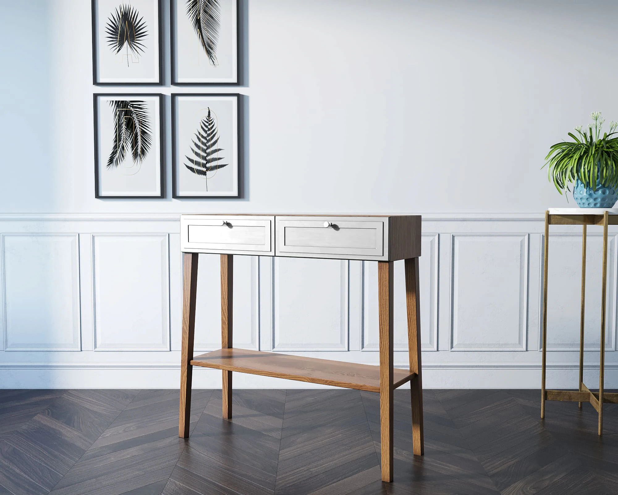 Консоль узкая "Andersen" арт AN19WH в интерьере