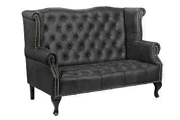 фото Кожаный дизайнерский диван Royal Sofa Black в интерьере