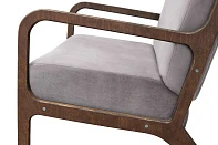 купить красивое Низкое кресло с деревянными подлокотниками Mody Grey серый в интернет-магазине