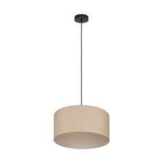 купить красивые 900859 Подвесной светильник (люстра) FENIGLIA, 1X40W (E27), ?380, сталь, черный / текстиль, лен, беж в интернет-магазине