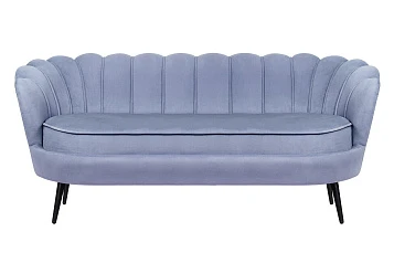 фото Диван ракушка для гостиниц Pearl Triple Blue на черных ножках