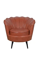 Низкое кресло ракушка Pearl Brown на черных ножках на заказ