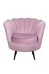 фото Кресло ракушка Pearl Pink на черных ножках
