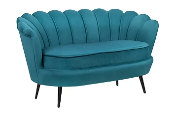Диван ракушка Pearl Double Marine Velvet на черных ножках