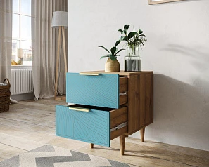 заказать Тумбочка с двумя ящиками "Line" LN07/GR1/blue в интернет-магазине
