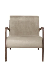 Низкое кресло с деревянными подлокотниками Mody Taupe коричневое на заказ в интернет-магазине