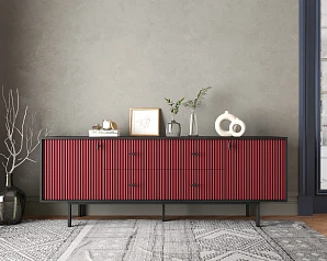 Комод две дверки и четыре ящика "Emerson" арт EM19/red/L в интернет-магазине