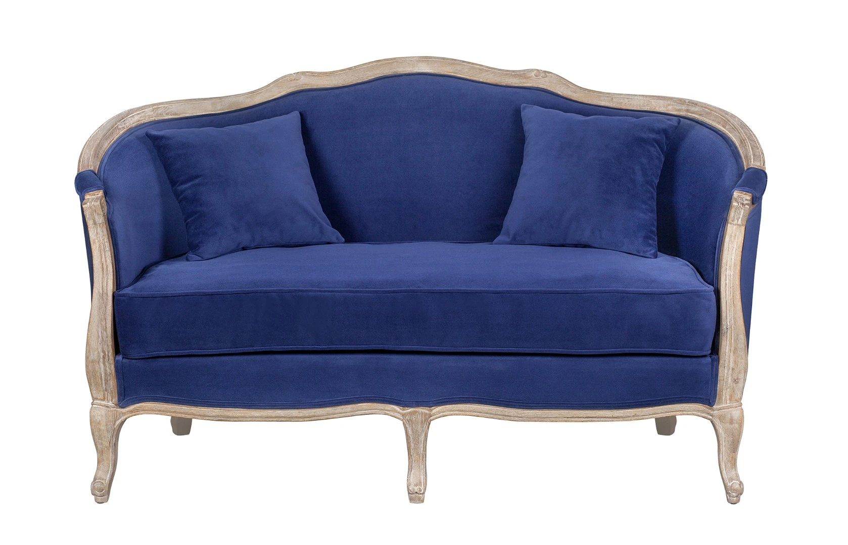 фото Дизайнерский двухместный диван Darcy 2 ампир синий в интерьере