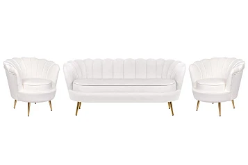 фото Комплект кресел и дивана ракушка Pearl Triple Beige в интерьере