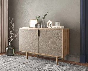 купить стильный Комод с двумя дверками "Line" R18/beige в интернет-магазине