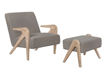 красивое Кресло с пуфом Arrow Oak V2 на заказ