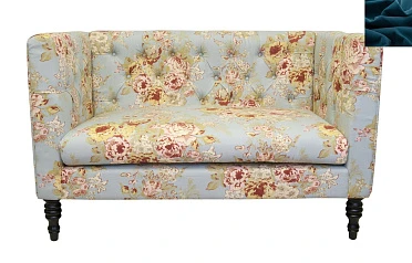 купить красивый Прямой двухместный диван Rose синий