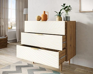 купить красивый Комод с тремя ящиками "Line" LN12/GR1/beige