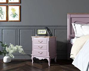 красивые Прикроватная тумба Leontina Lavanda на три ящика арт ST9302/3L в интернет-магазине