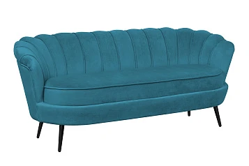 Диван для гостиниц Pearl Triple Marine Velvet на черных ножках в интернет-магазине