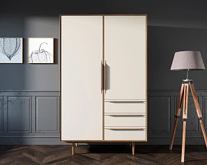 фото Шкаф в скандинавском стиле "Bruni white" с ящиками арт BR27WH