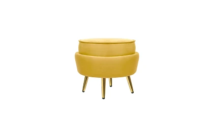 Кресло с пуфом ракушка Pearl Yellow