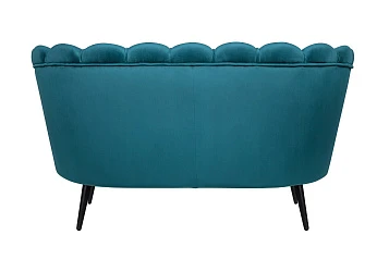 Диван ракушка Pearl Double Marine Velvet на черных ножках