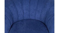 Низкое кресло ракушка Pearl синий на черных ножках