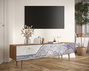 купить стильные Комод "Berber" с ящиками низкий под TV арт BB19/Print_51