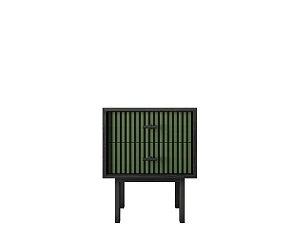 Тумбочка с двумя ящиками "Emerson" арт EM16/green/L