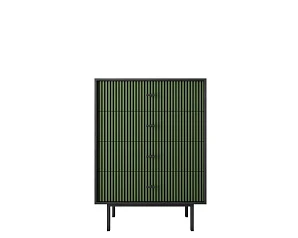 фото Комод вертикальный с четырьмя ящиками "Emerson" арт EM18/green/L в интерьере