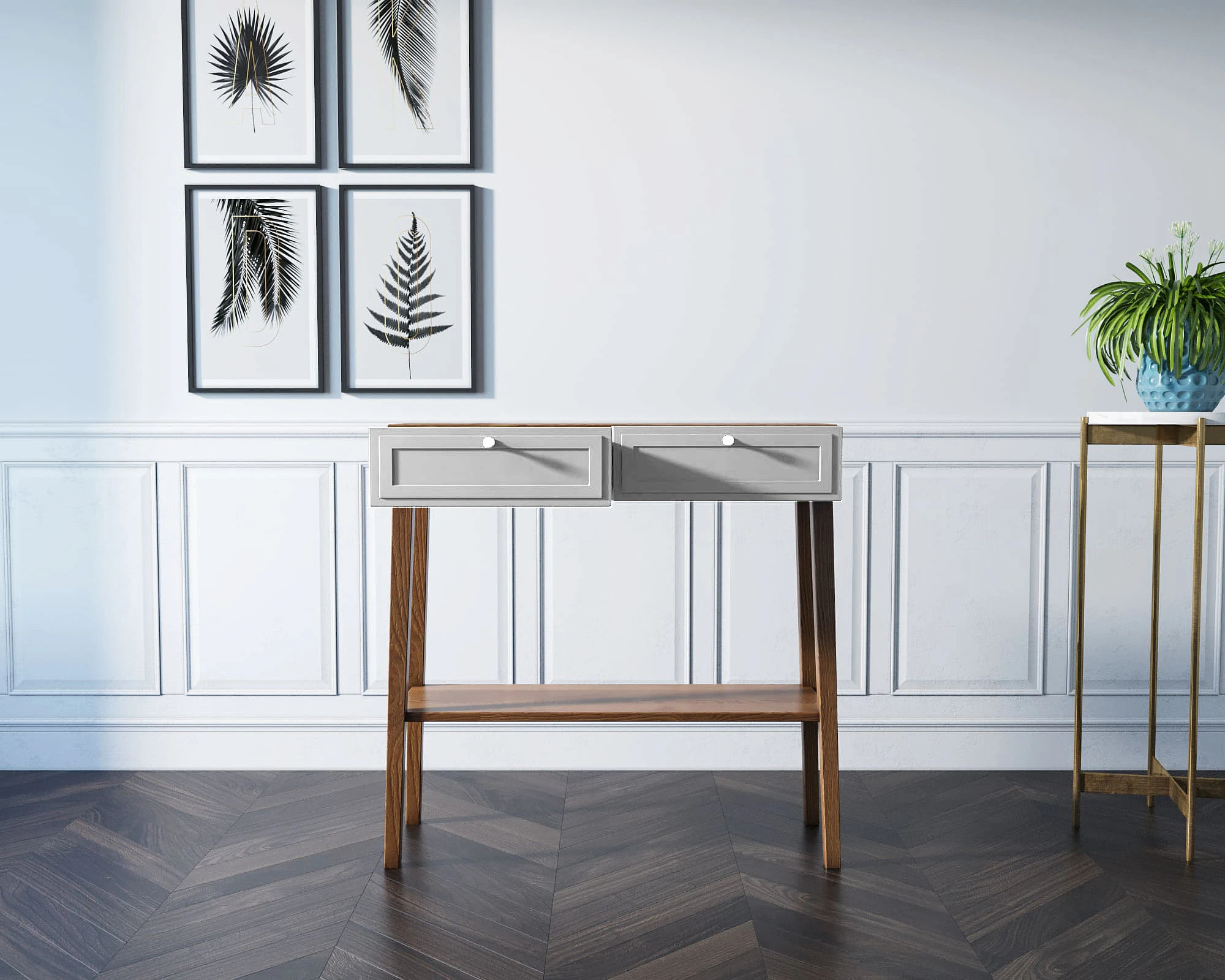 Консоль узкая "Andersen" арт AN19WH в интерьере