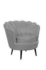 купить Низкое кресло ракушка Pearl Grey V2 на черных ножках