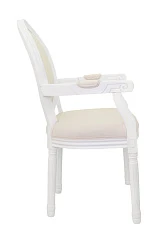 Мягкий стул с подлокотниками Volker Arm Beige and White