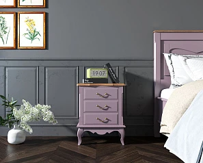 красивые Прикроватная тумба Leontina Lavanda на три ящика арт ST9302/3L в интернет-магазине