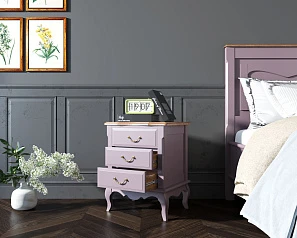 красивые Прикроватная тумба Leontina Lavanda на три ящика арт ST9302/3L в интернет-магазине