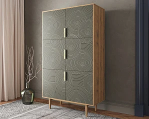 красивый Большой комод с шестью дверками "Line" R20/browngrey в интернет-магазине