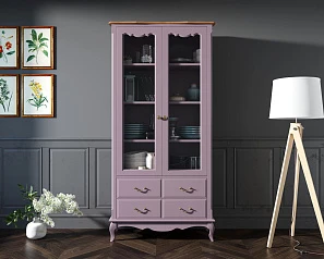 Шкаф Leontina Lavanda для посуды высокий 4 ящика  арт ST9355/4L в интерьере