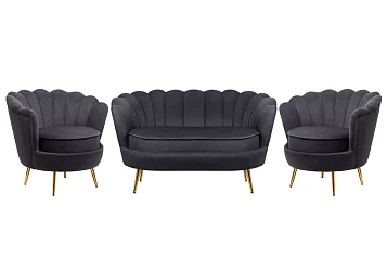 заказать Комплект кресел и дивана ракушка Pearl Double Black