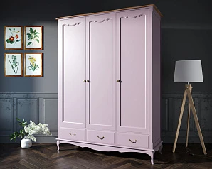 Шкаф Leontina Lavanda для одежды трехстворчатый с ящиками арт ST9327KR/3L на заказ