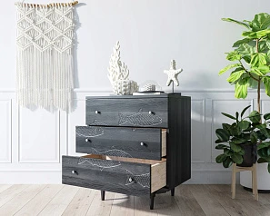заказать Комод "Boho" 3 ящика с рыбами арт BH02
