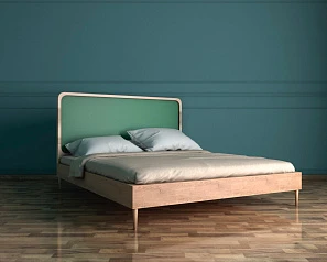 фото Кровать в Скандинавском стиле "Ellipse" 160х200 см арт EL16G в интерьере