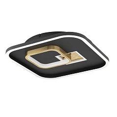 купить красивые 901245 Светодиодный потолочный светильник TIRIOLO, 21,3W(LED), 380X380, сталь, пластик, черный, золотой, 4000K, 2100lm в интернет-магазине