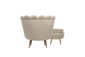 купить Кресло с пуфом ракушка Pearl Taupe