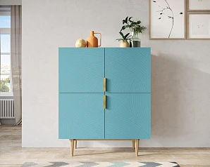 красивый Большой комод с четырьмя дверками "Line" LN03/GR1/blue на заказ