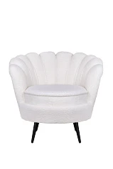 купить красивое Низкое кресло ракушка Pearl цвет белый на черных ножках