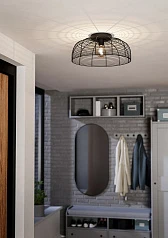 красивые 43896 Потолочная люстра RINROE, 1х40W (E27), H200, ?450, сталь, черный