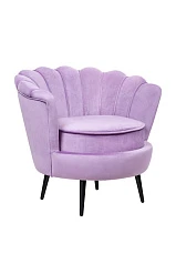 заказать Низкое кресло ракушка Pearl Purple на черных ножках