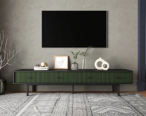 Комод с четырьмя ящиками под TV "Emerson" арт EM06/green/L в интерьере