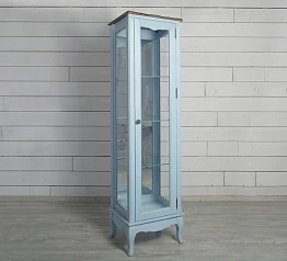 Шкаф "Leontina Blue" для посуды узкий/низкий арт ST9319B