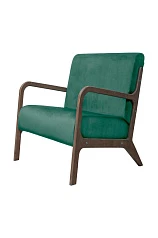 купить Низкое кресло с деревянными подлокотниками Mody Green V2 цвет зеленый