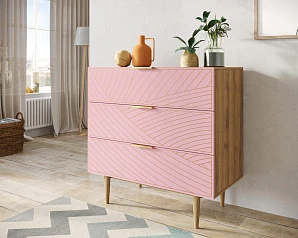 красивые Комод с тремя ящиками "Line" LN12/GR1/pink в интернет-магазине