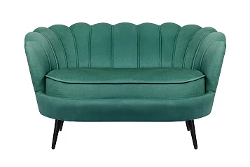 купить стильный Дизайнерский диван Pearl Double Green V2 на черных ножках в интернет-магазине