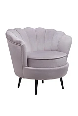 заказать Низкое кресло ракушка Pearl Grey на черных ножках